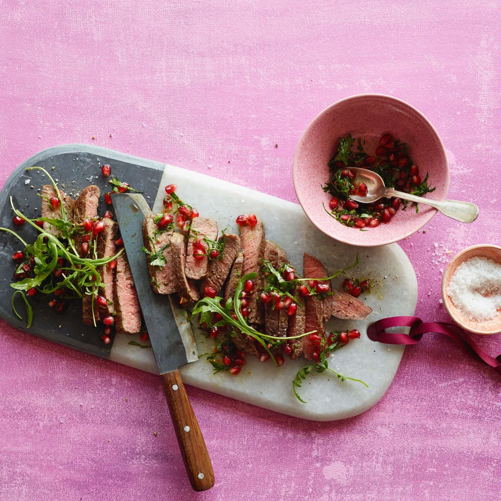 Tagliata mit Granatapfelsalsa