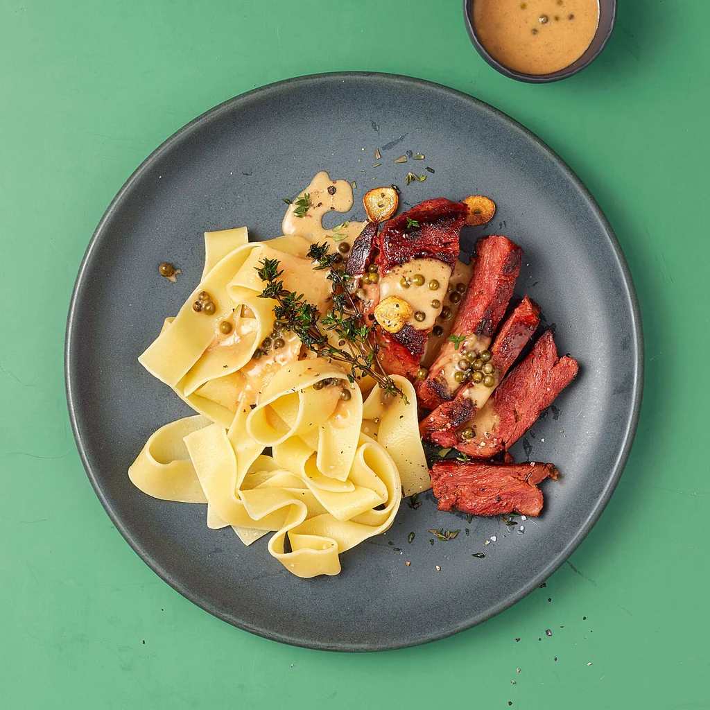 Planted steak con salsa al pepe