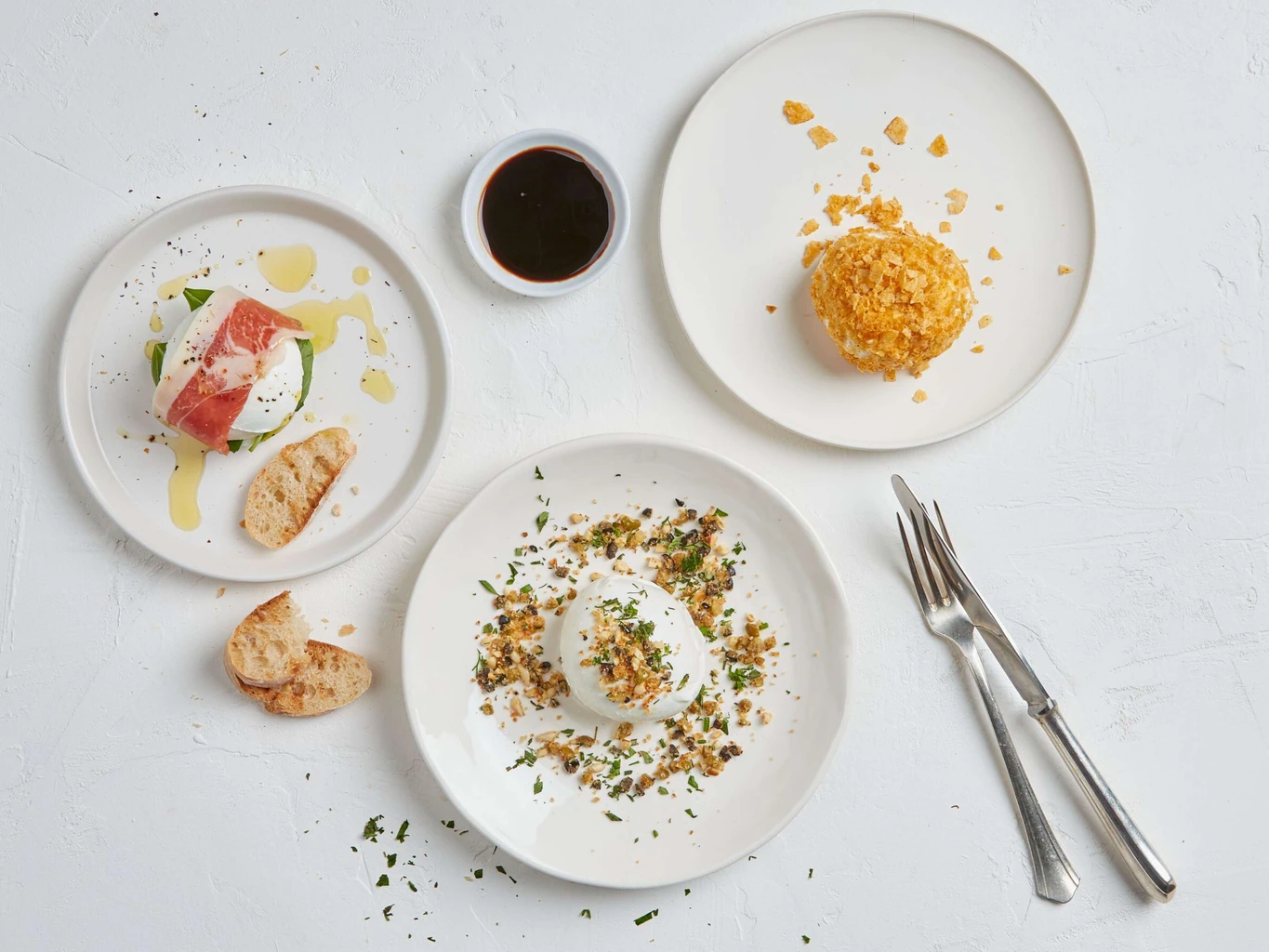 Büffel-Mozzarella dreimal anders