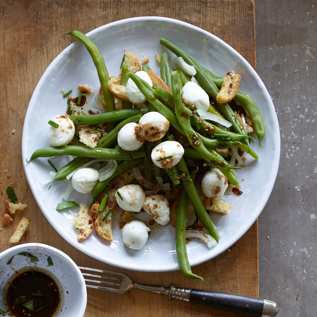 Salade de mozzarelline et de haricots verts