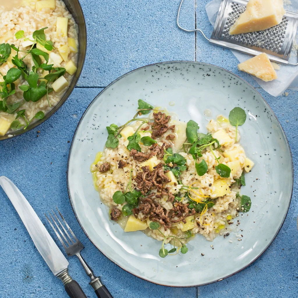 Risotto di pastinache con carne macinata