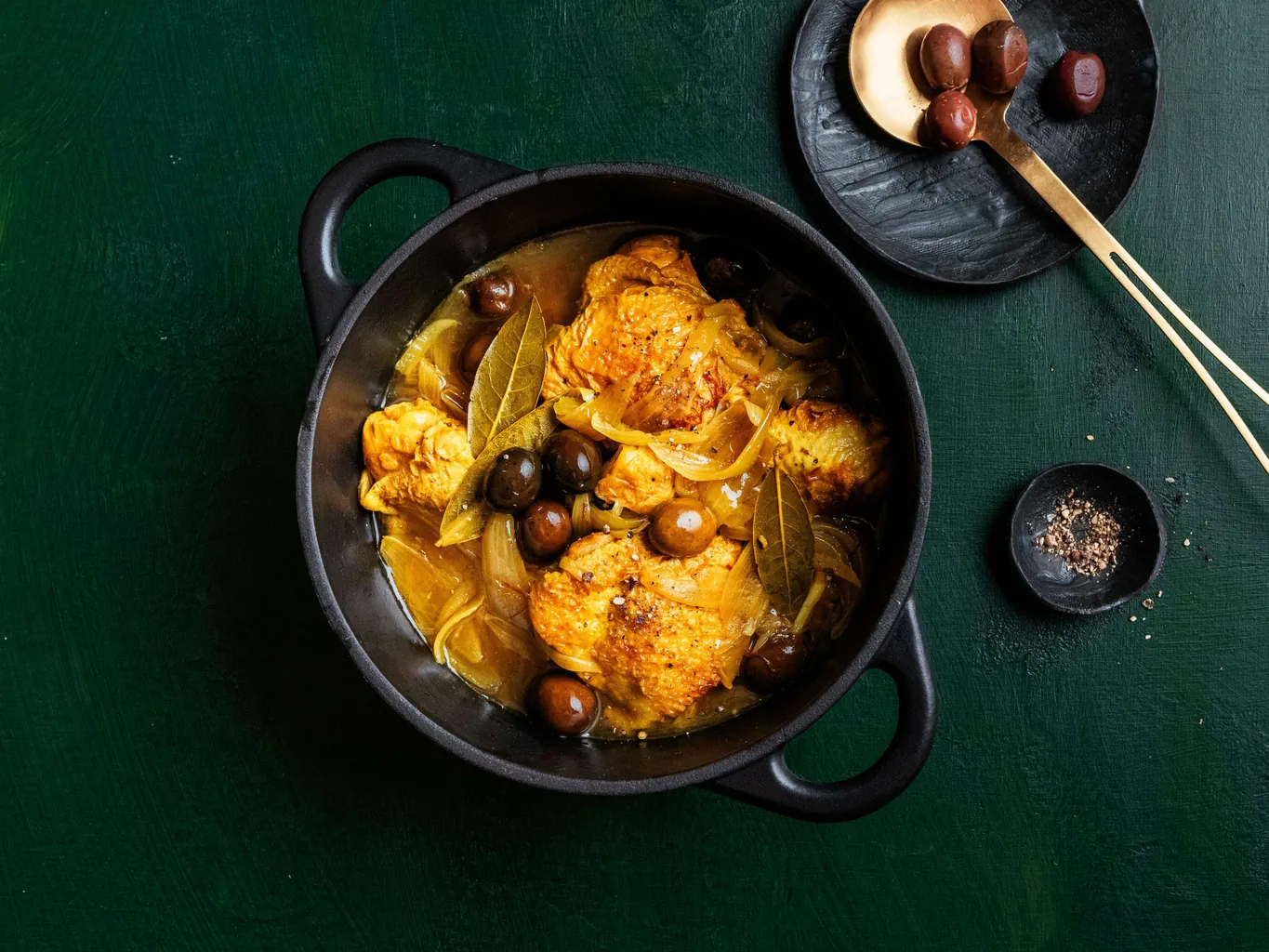 Poulet braisé au safran