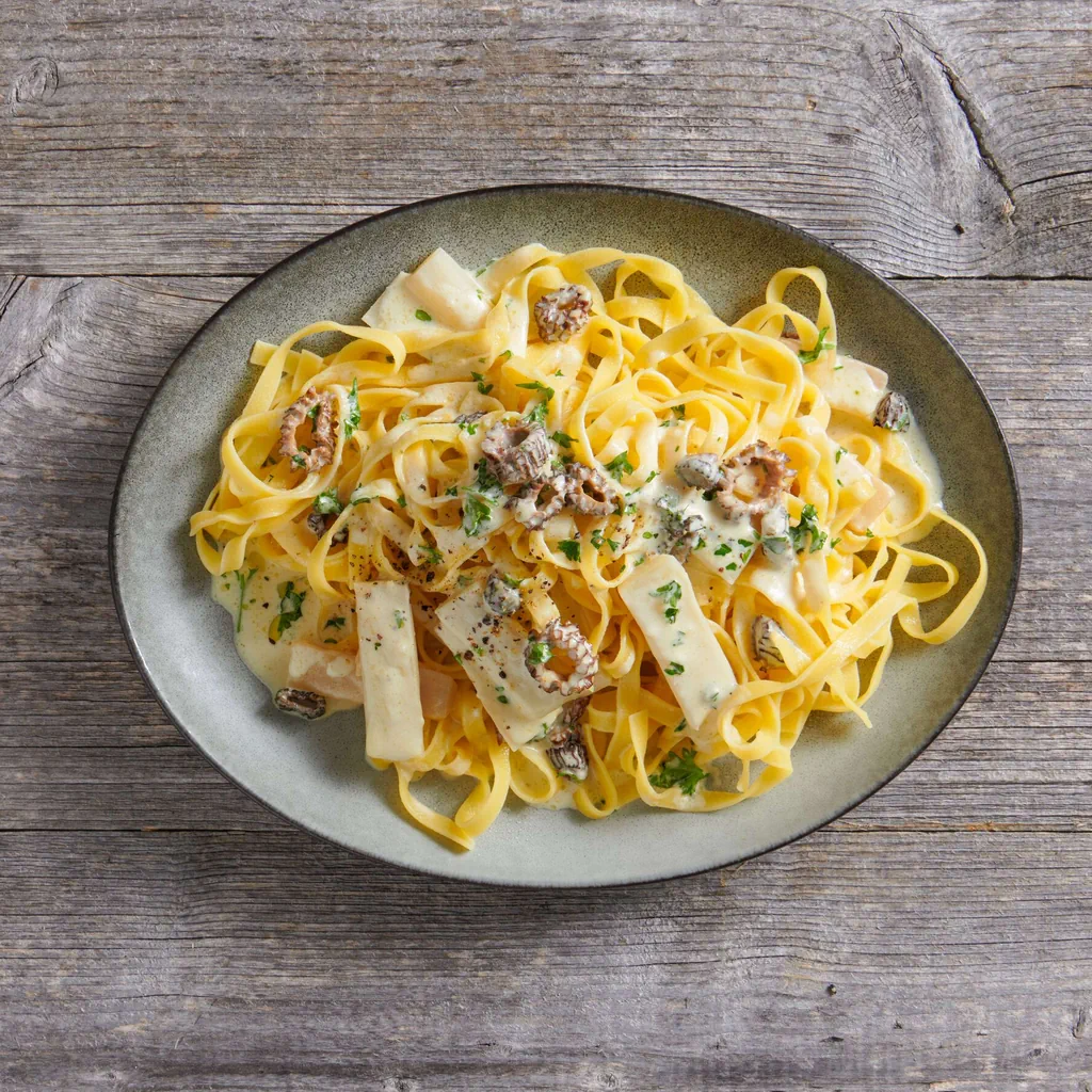 Tagliatelle aux salsifis et aux morilles