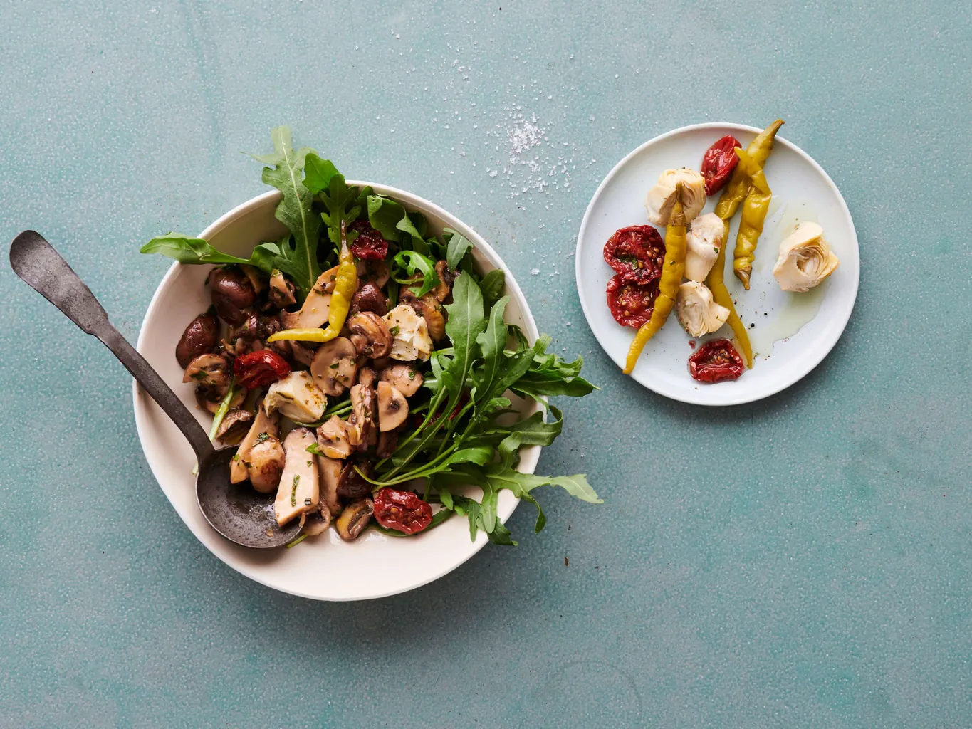 Pilzsalat mit Rucola