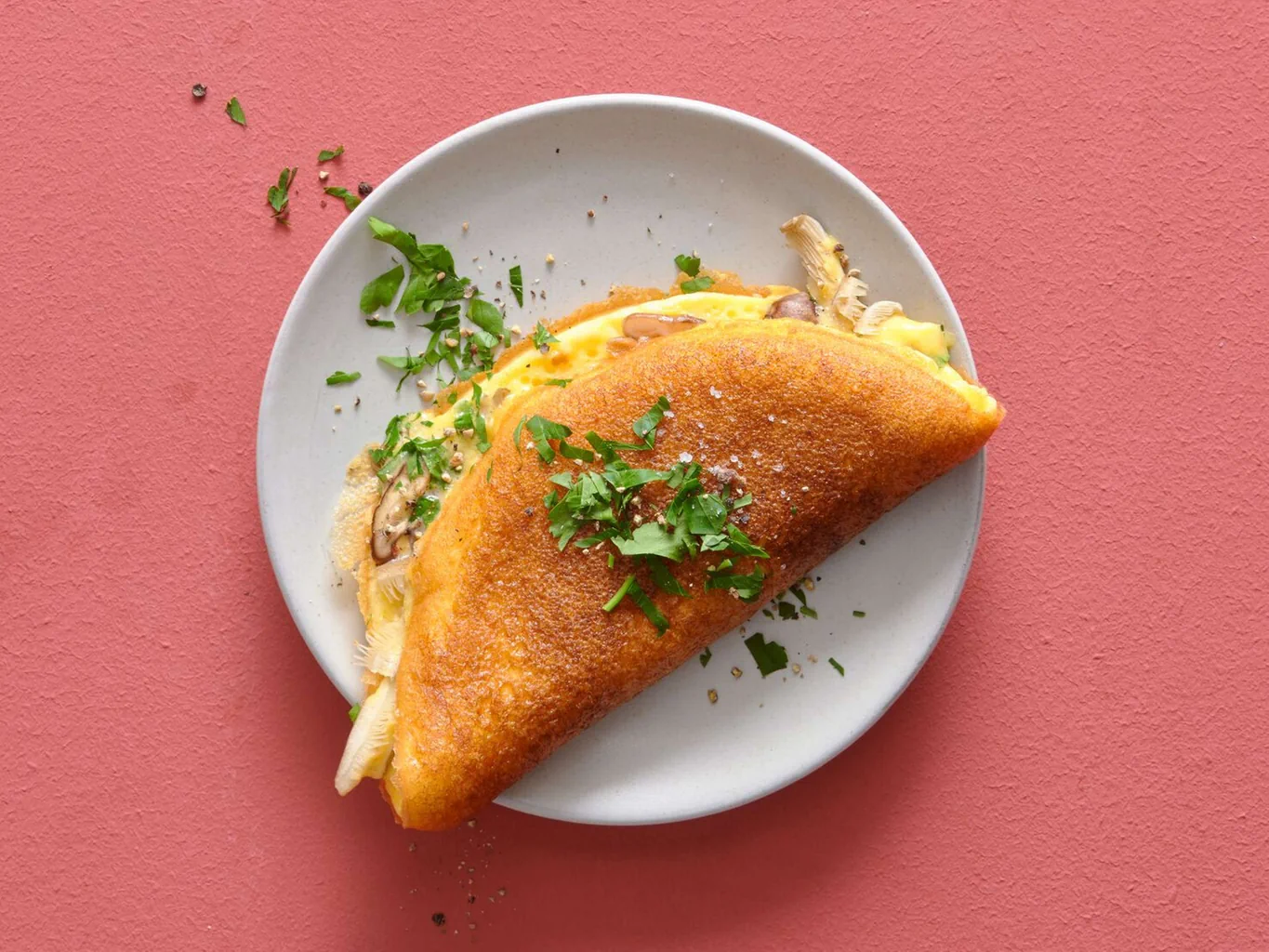 Omelette aux champignons à la crème