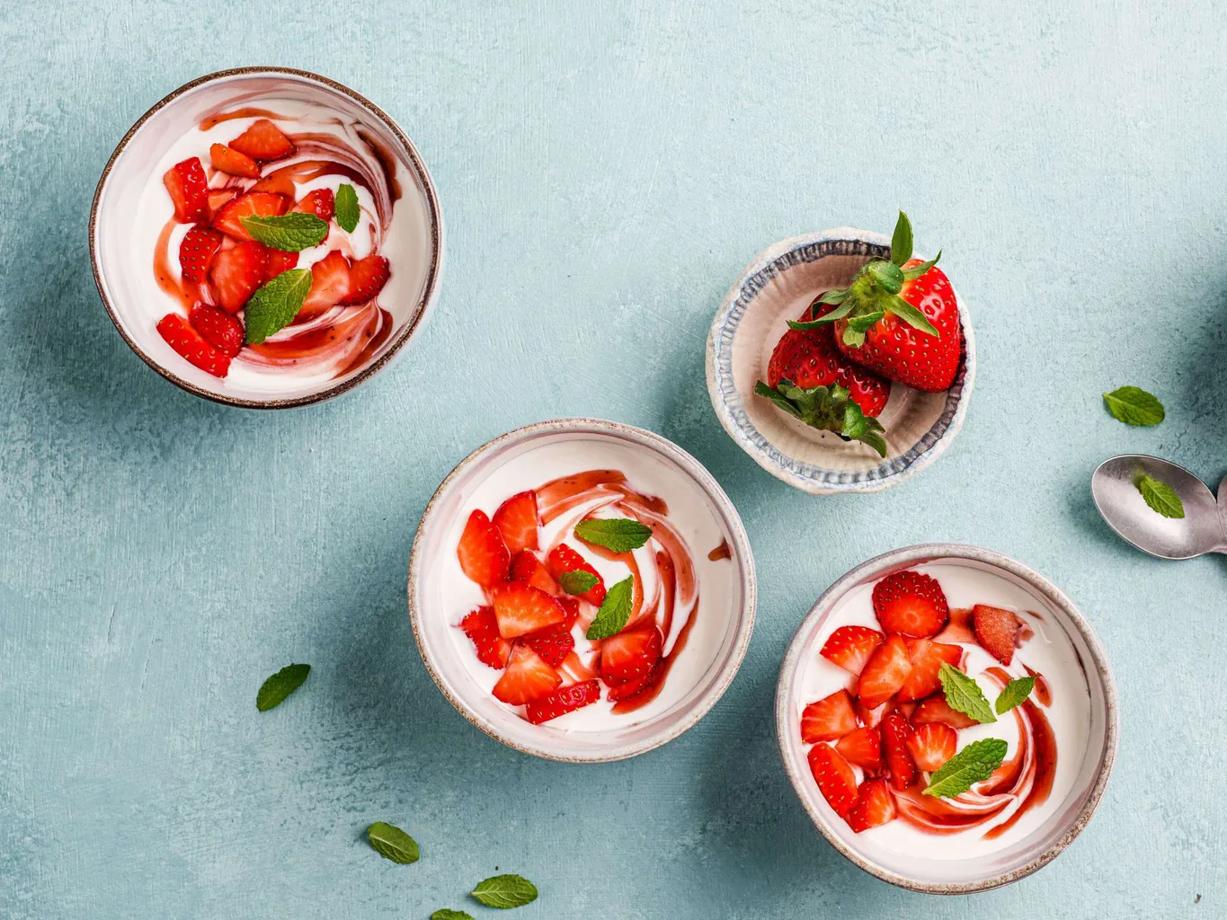 Dessert aux fraises