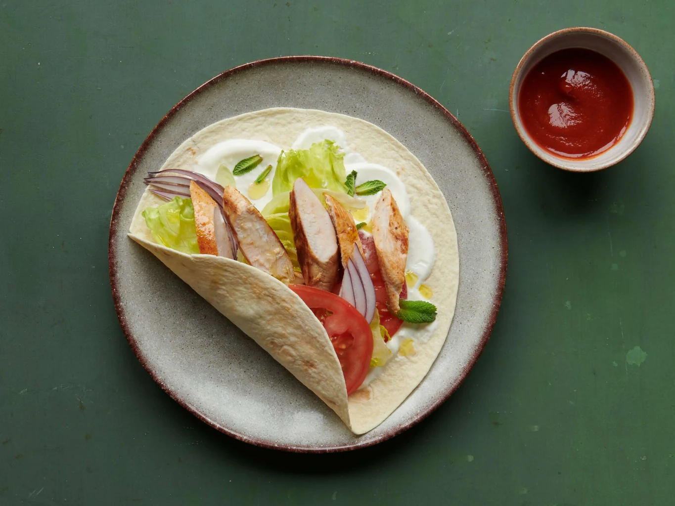 Tortilla farcita con coniglio