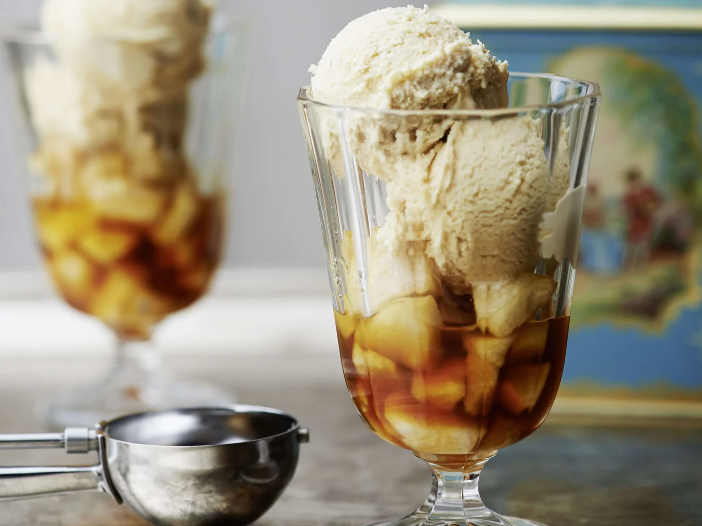 Gelato al caramello con le pere