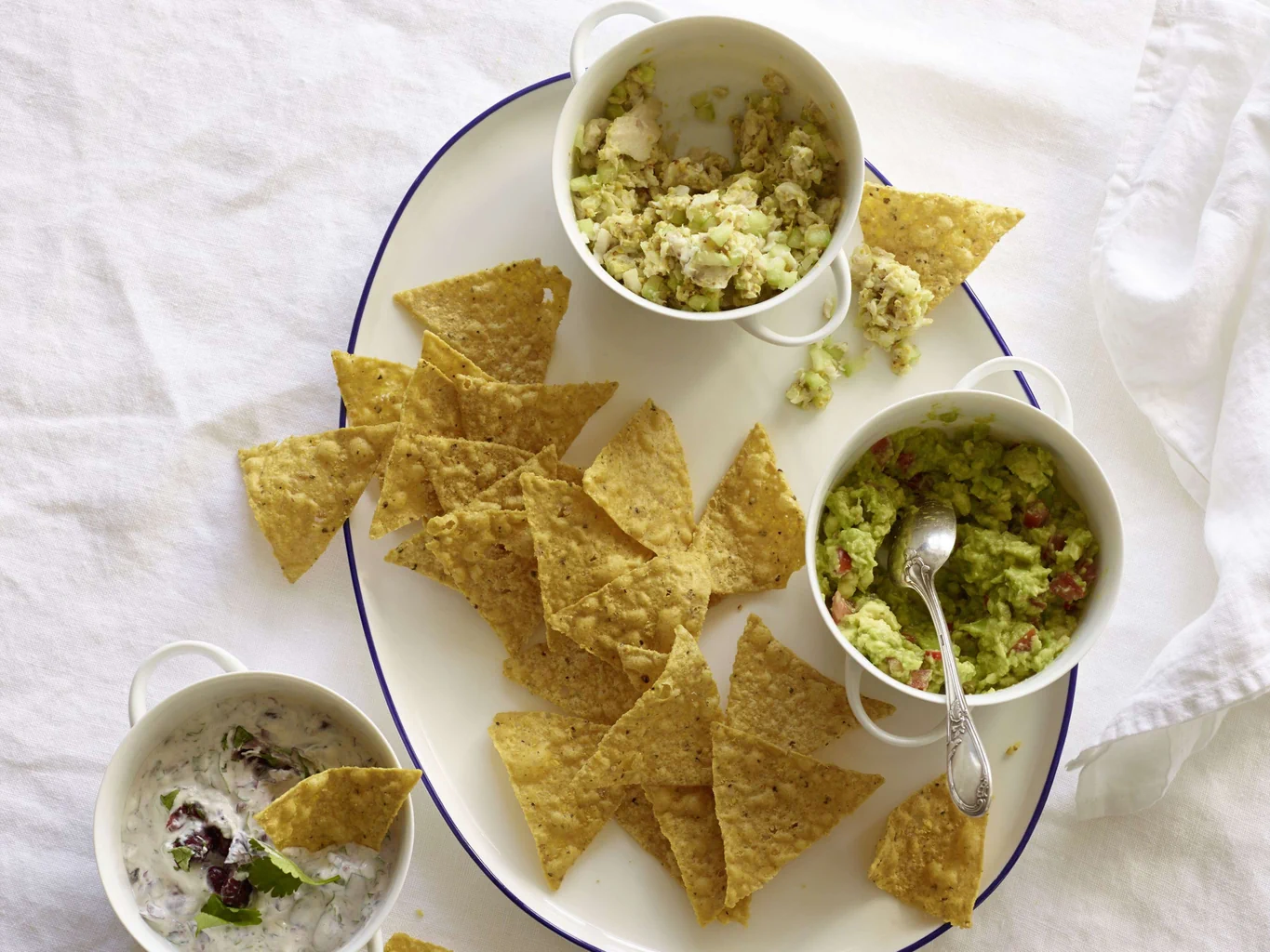 Dreierlei Dip mit Mais-Chips