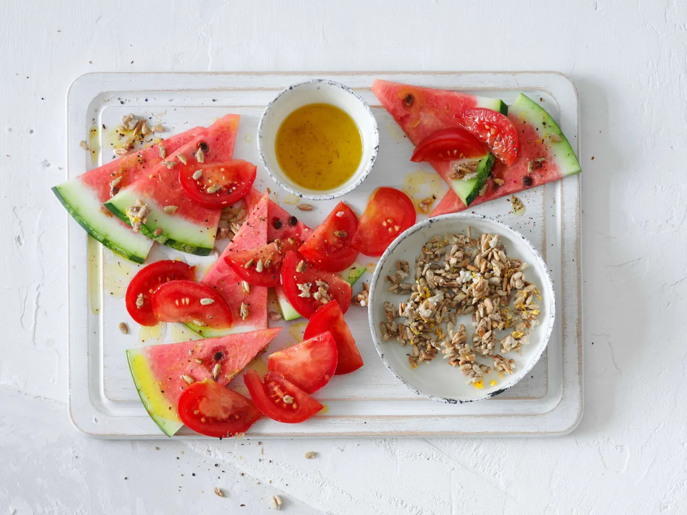 Wassermelonen-Tomaten-Salat