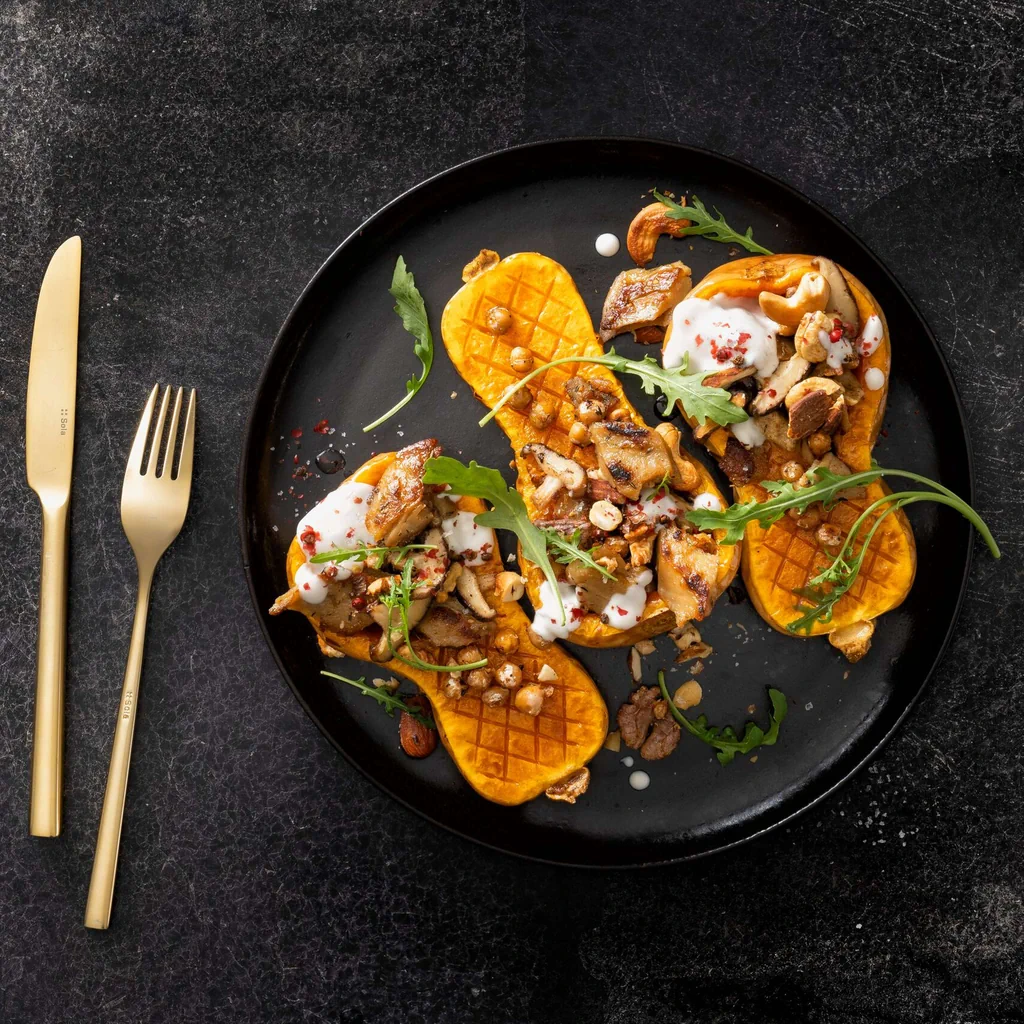 Courge butternut farcie végane