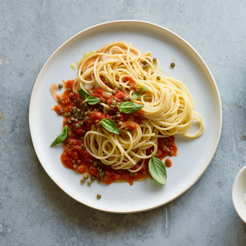 Spaghetti mit Linsen-Bolognese
