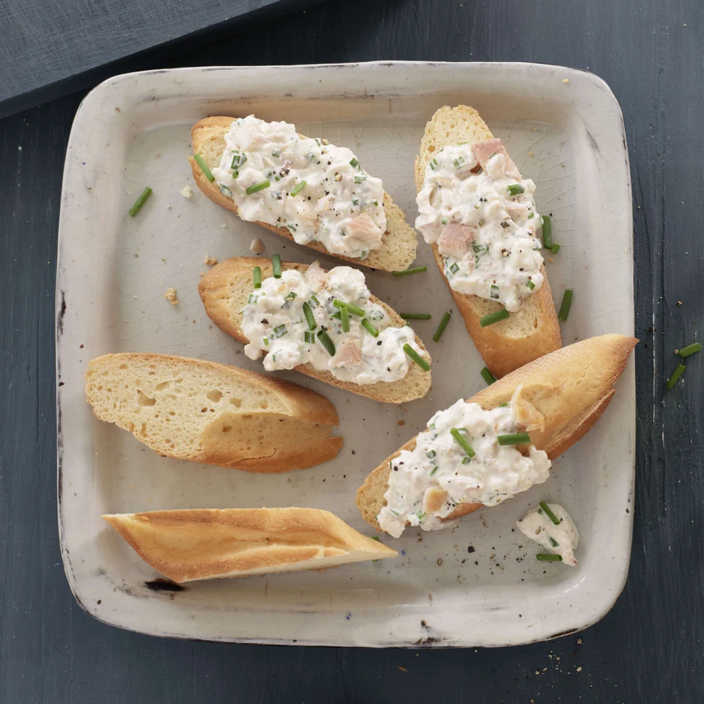 Crostini sans gluten à la truite