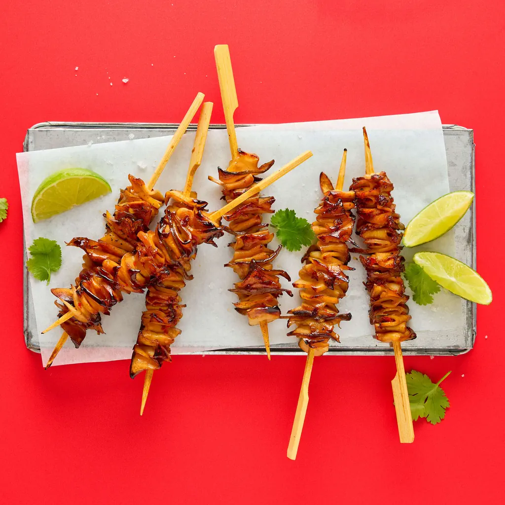 Brochettes de champignons grillés