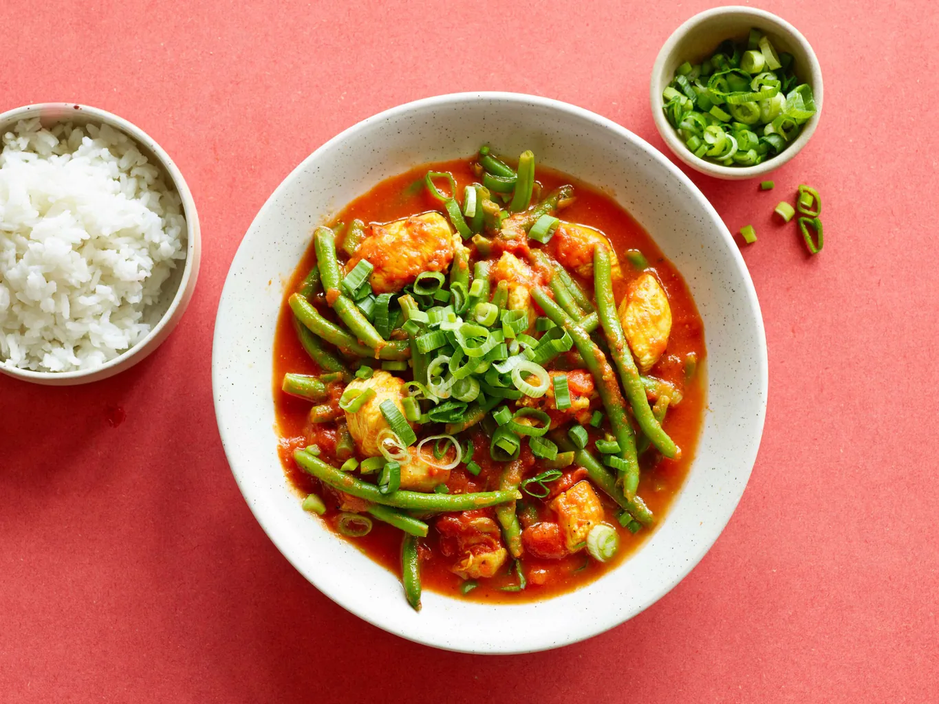 Curry de poulet aux haricots verts