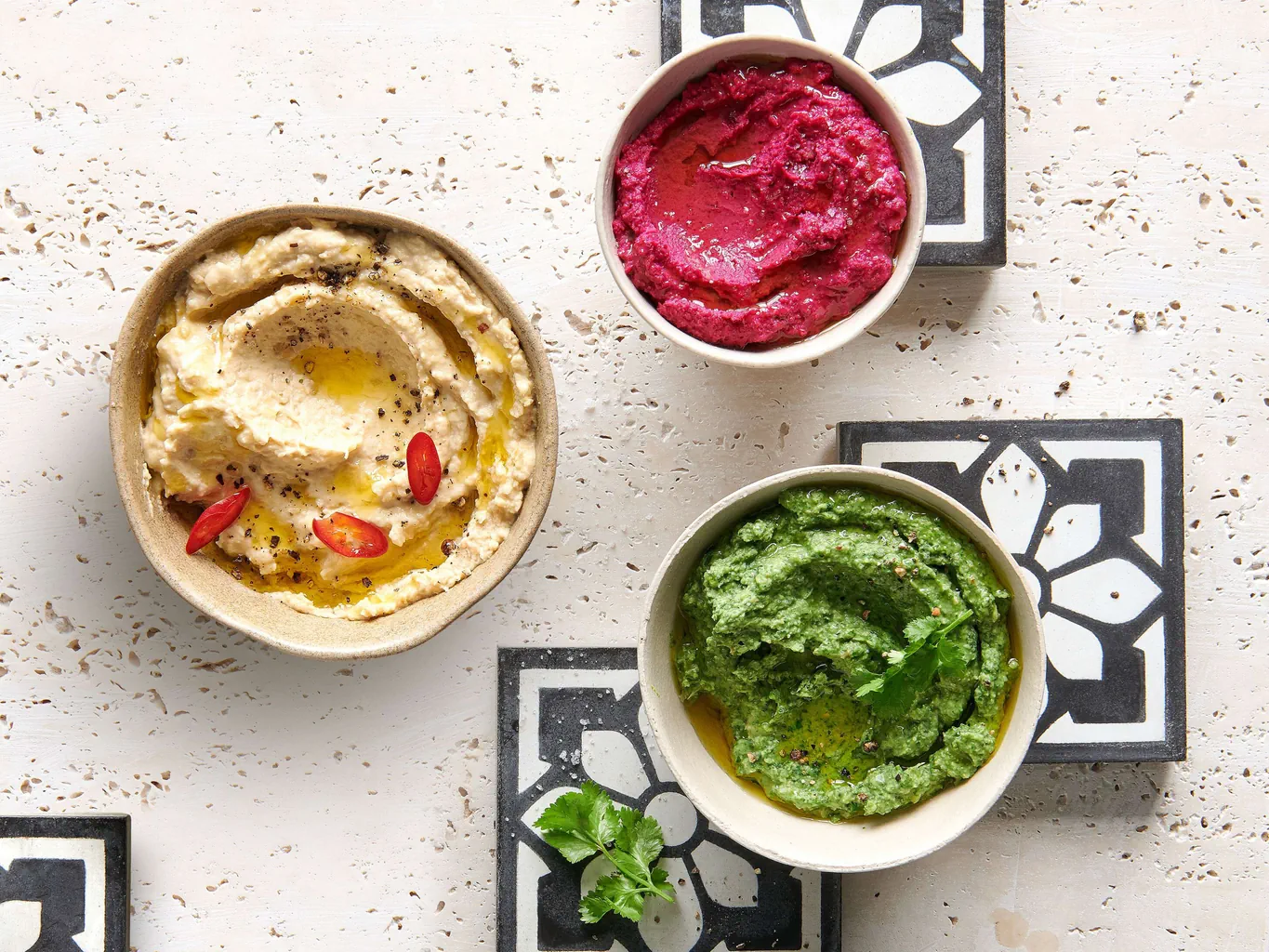 Hummus mit drei Aromen