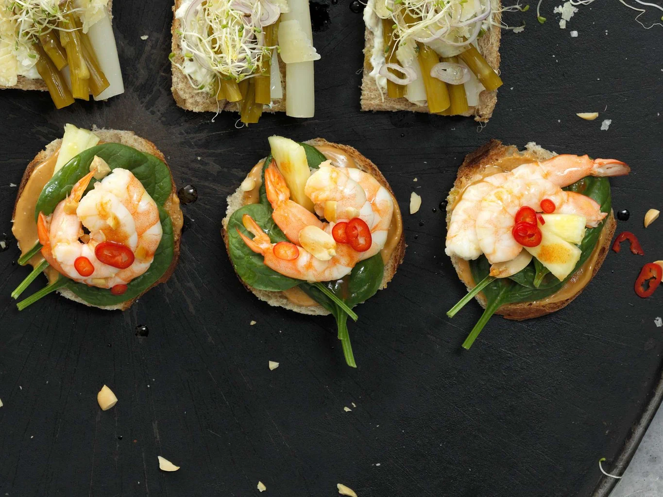 Canapè ai gamberetti