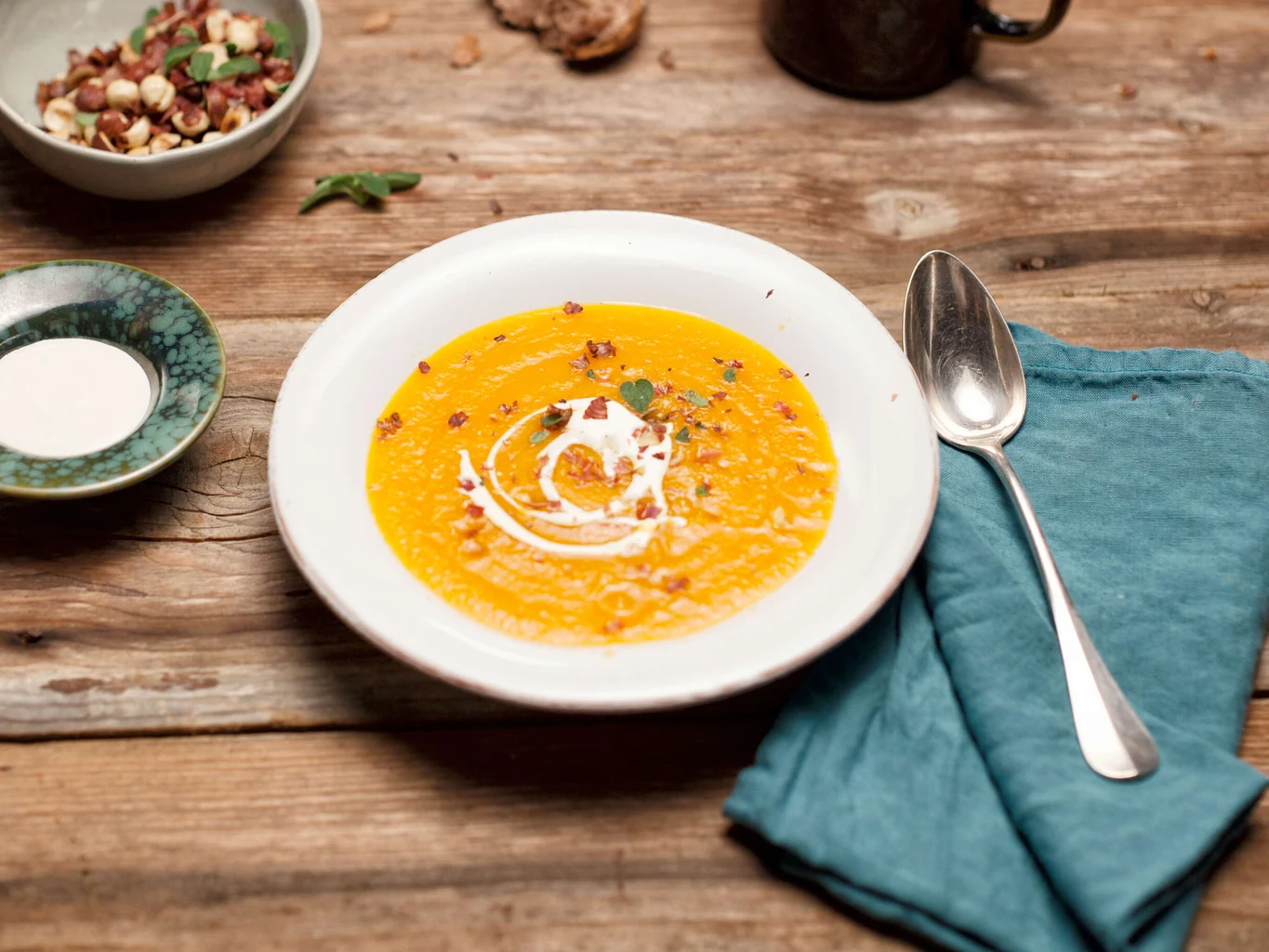 Soupe de carotte avec topping