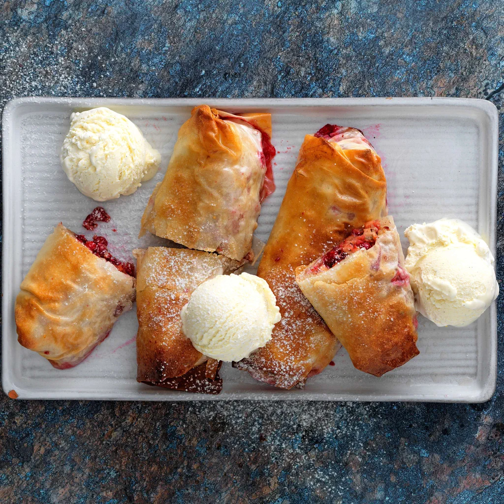 Mini strudel ai mirtilli rossi