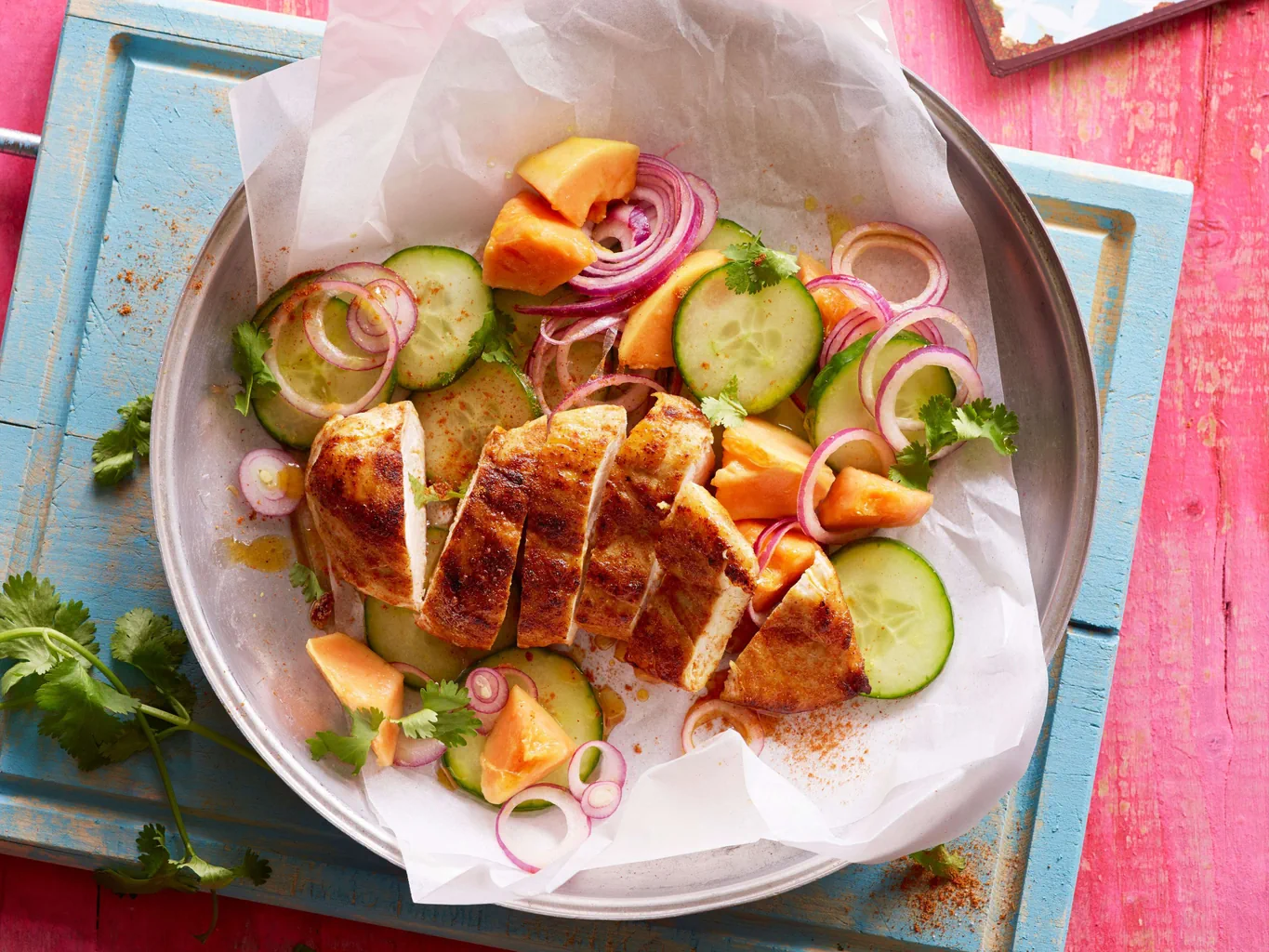 Pollo alla giamaicana con papaia