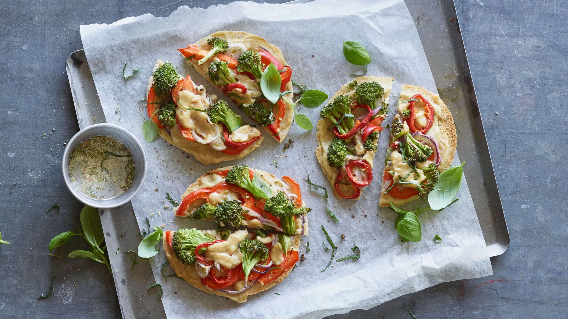 Pita aux légumes façon tarte flambée