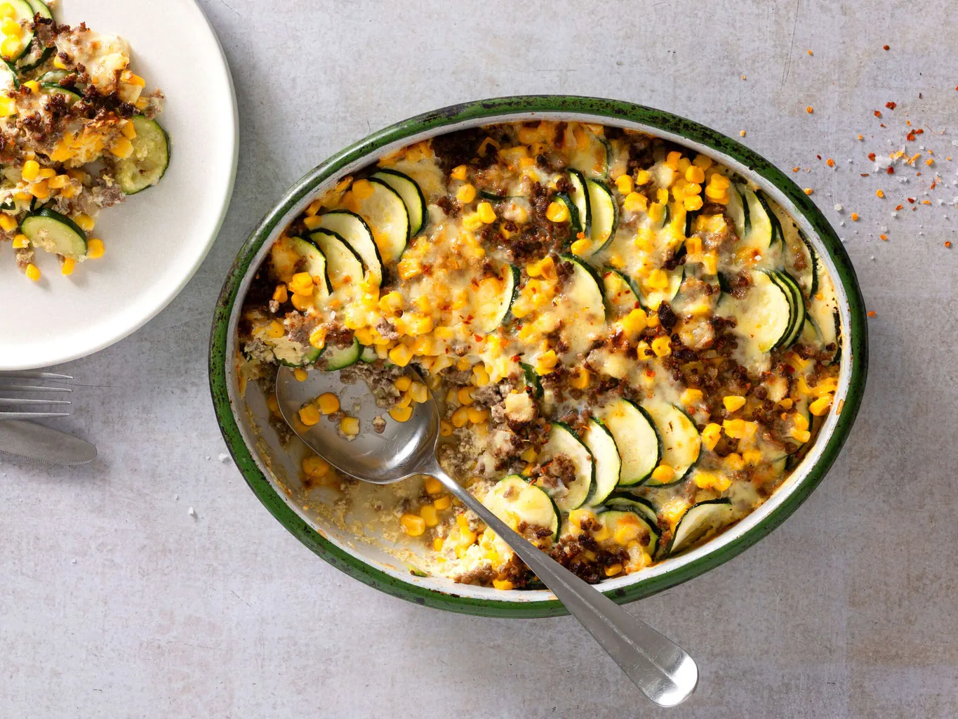 Gratin de courgettes et de maïs