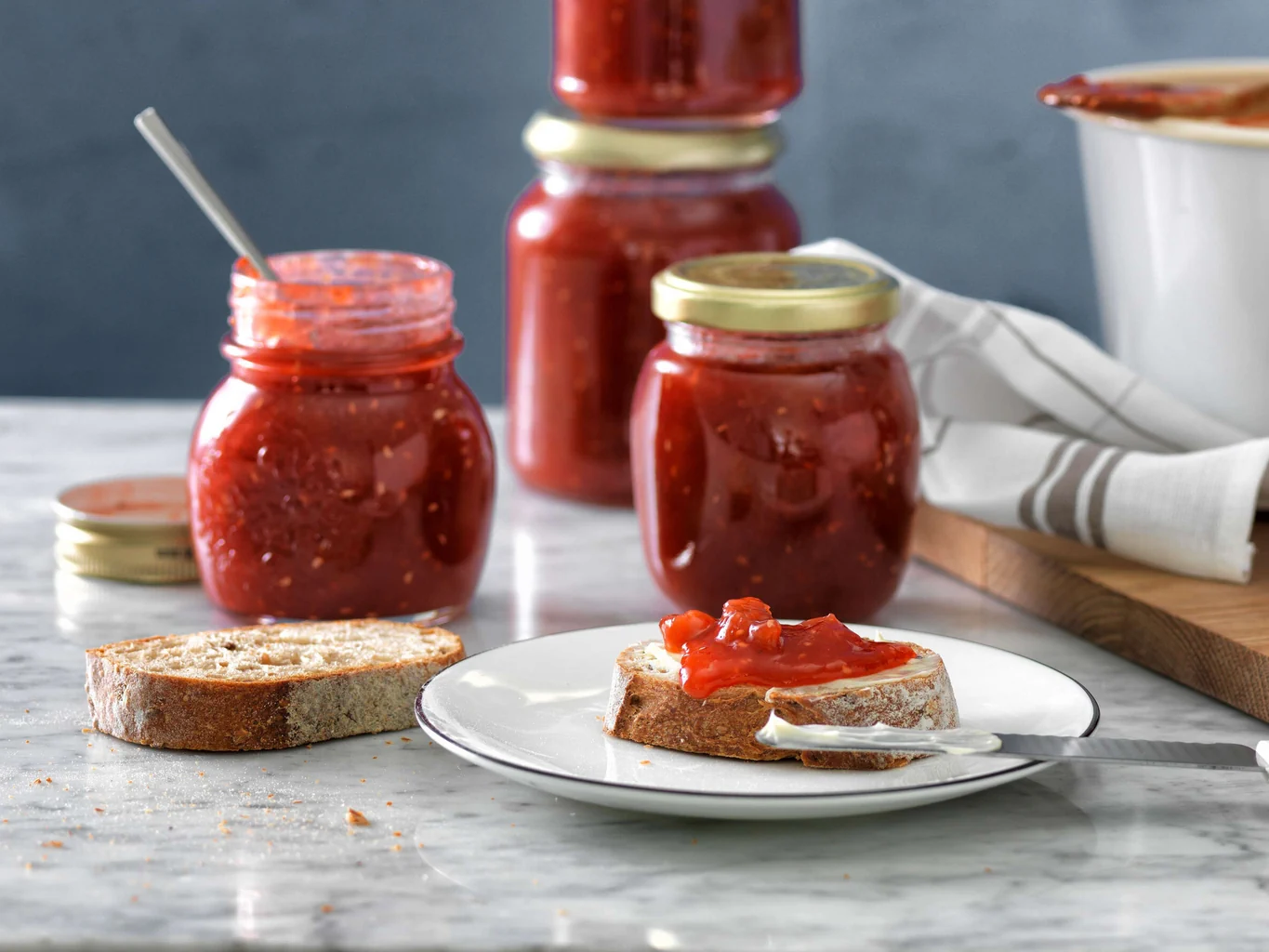 Confiture fraises-rhubarbe