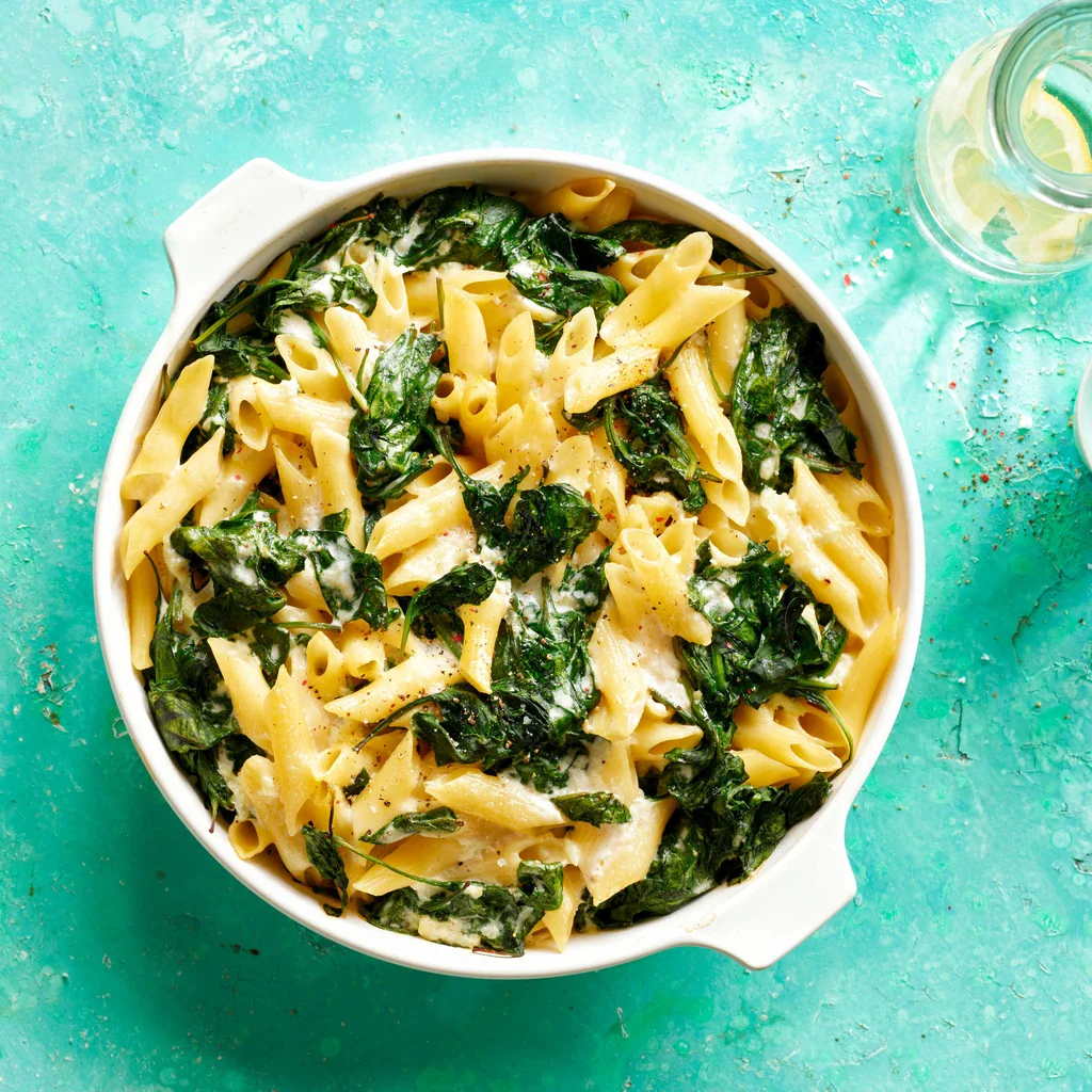 Penne-Auflauf mit Spinat