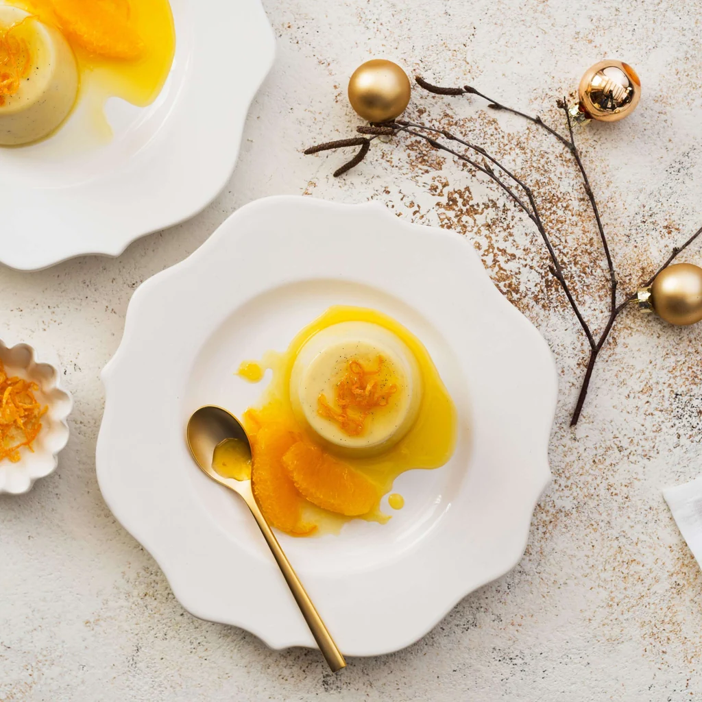 Safran-Panna-Cotta mit Orangen