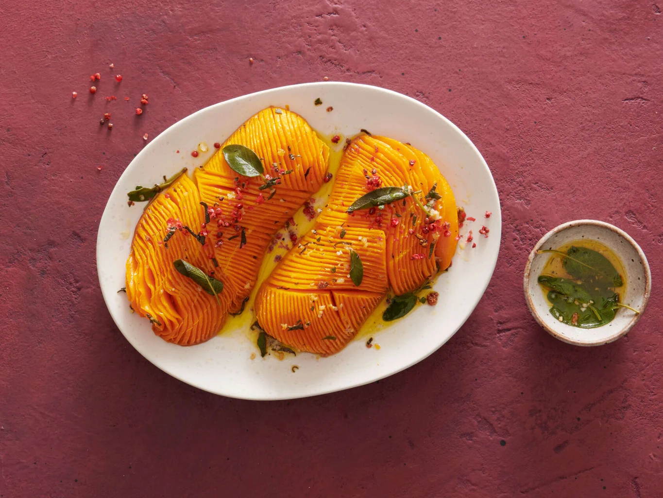 Courge au miel façon hasselback