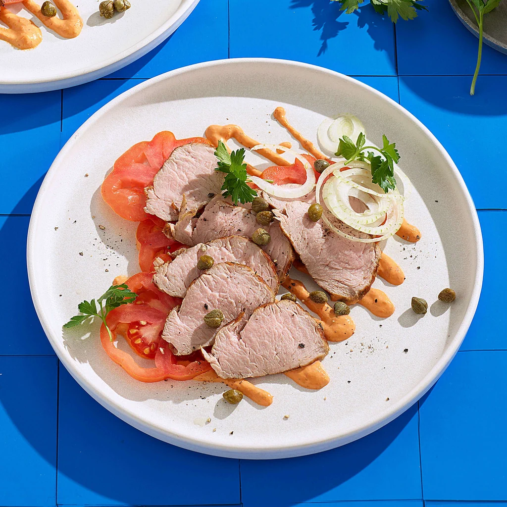 Maiale grigliato con salsa tonnata