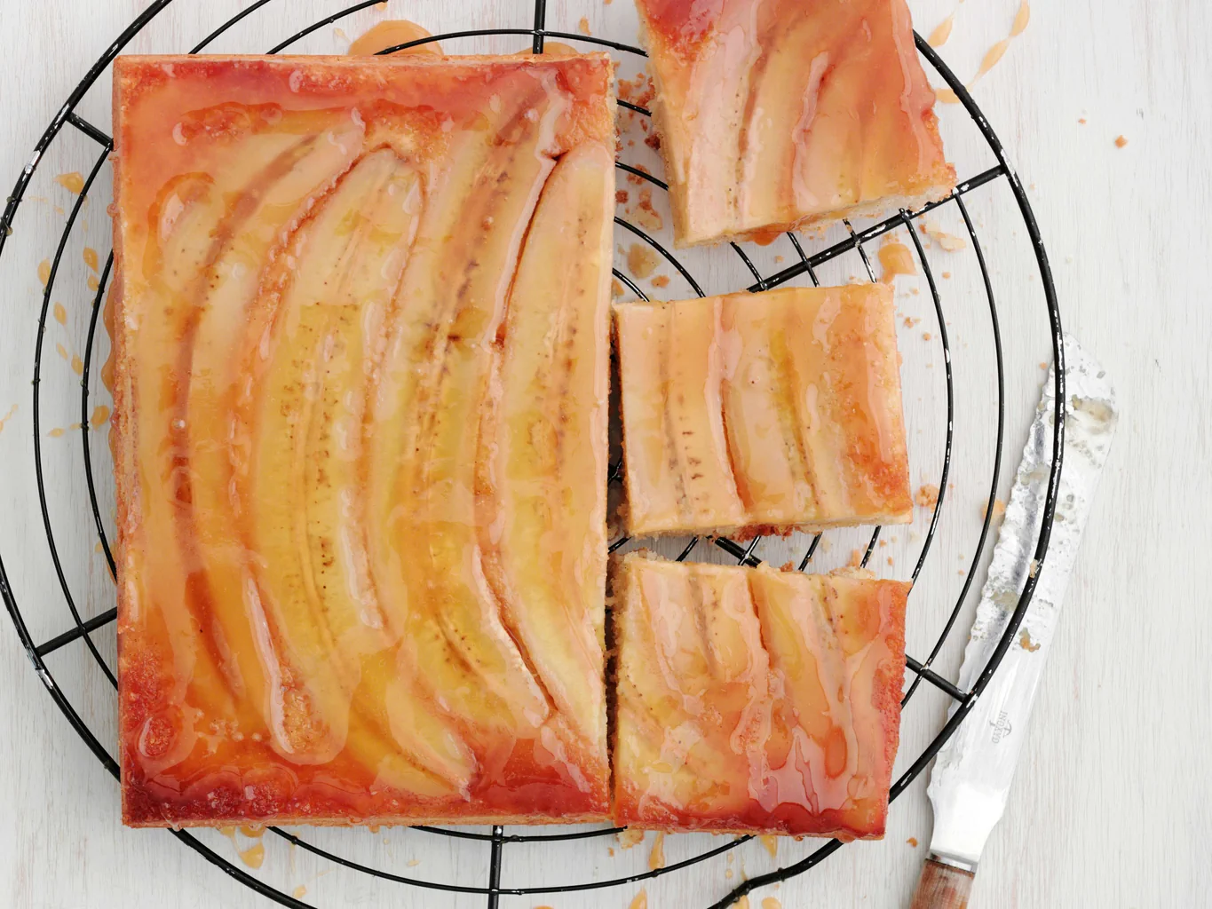 Gestürzter Bananen-Vanille-Kuchen