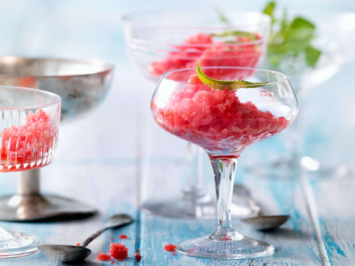 Granité aux framboises avec verveine