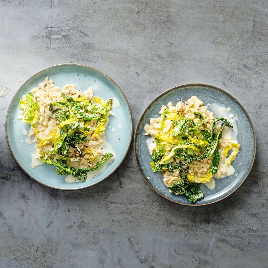 Spätzli avec chou frisé
