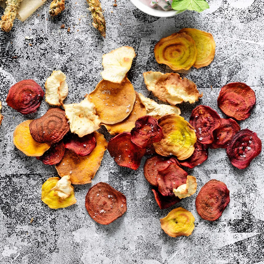 Farbige Gemüsechips