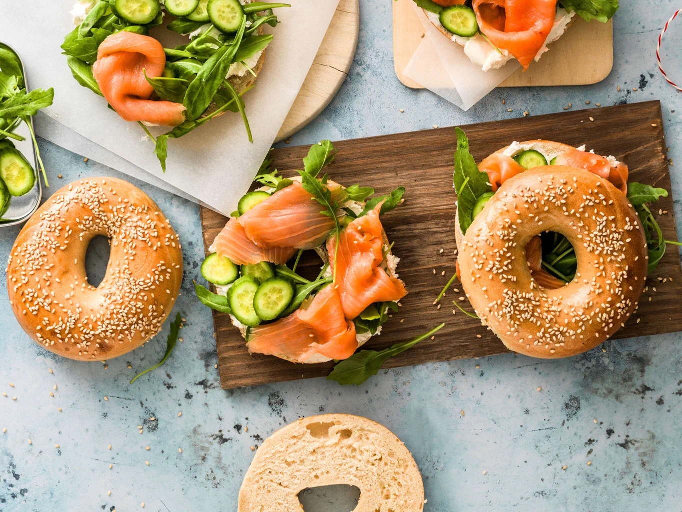 Meerrettich-Lachs-Bagel