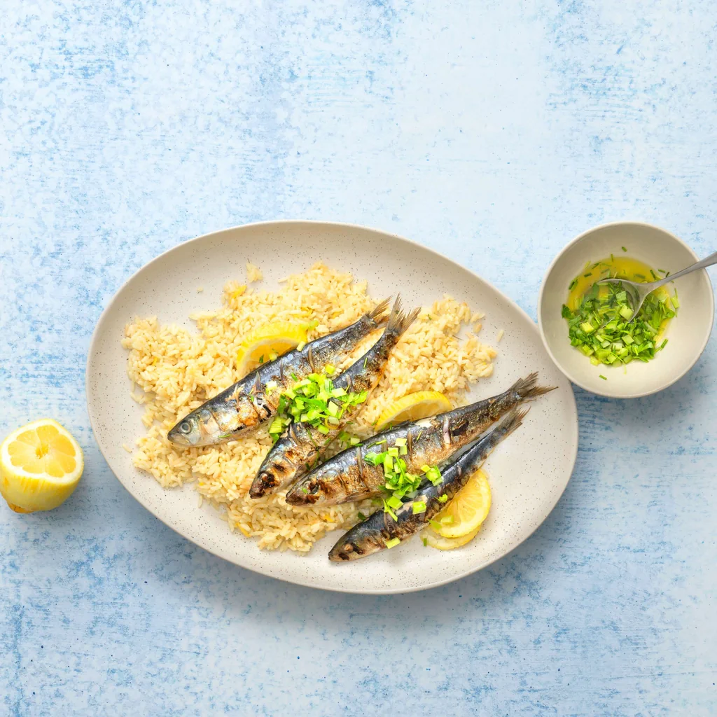 Sardine con riso al limone