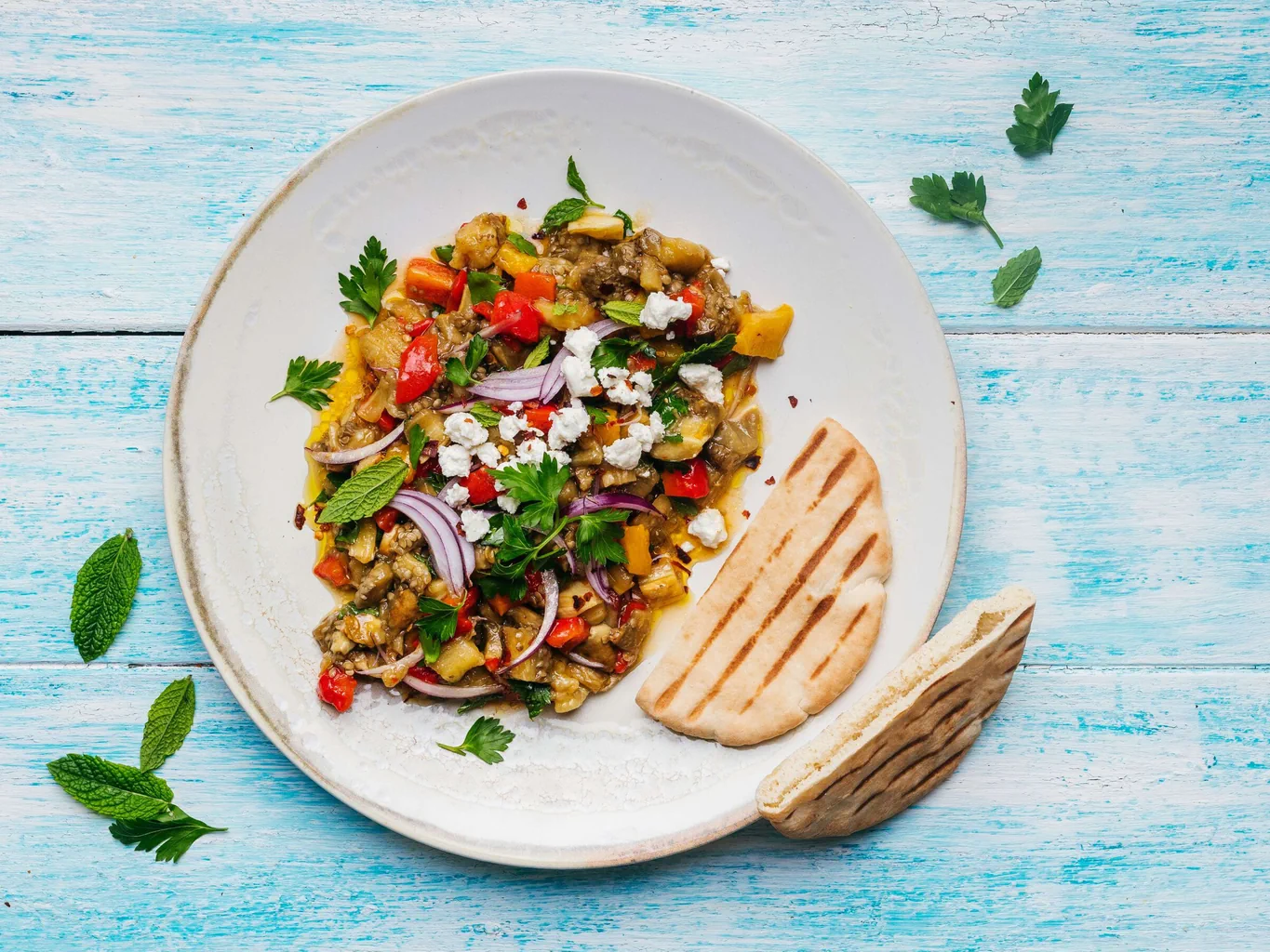 Insalata di melanzane con feta