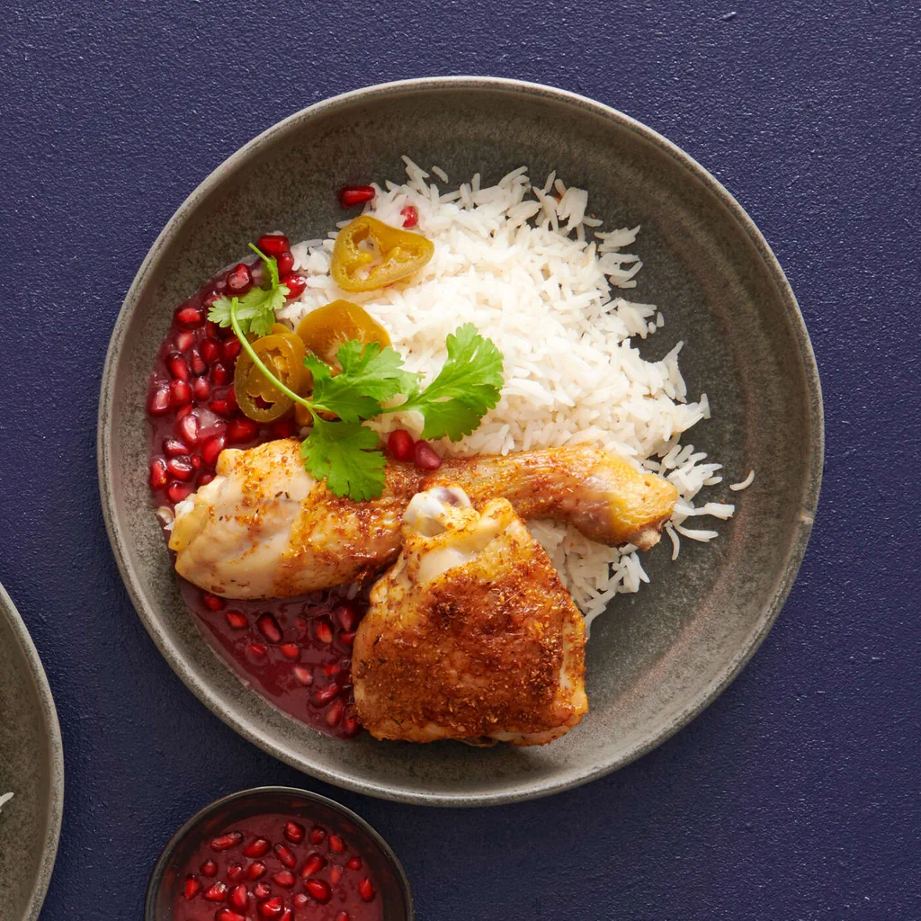Pollo con salsa alla melagrana
