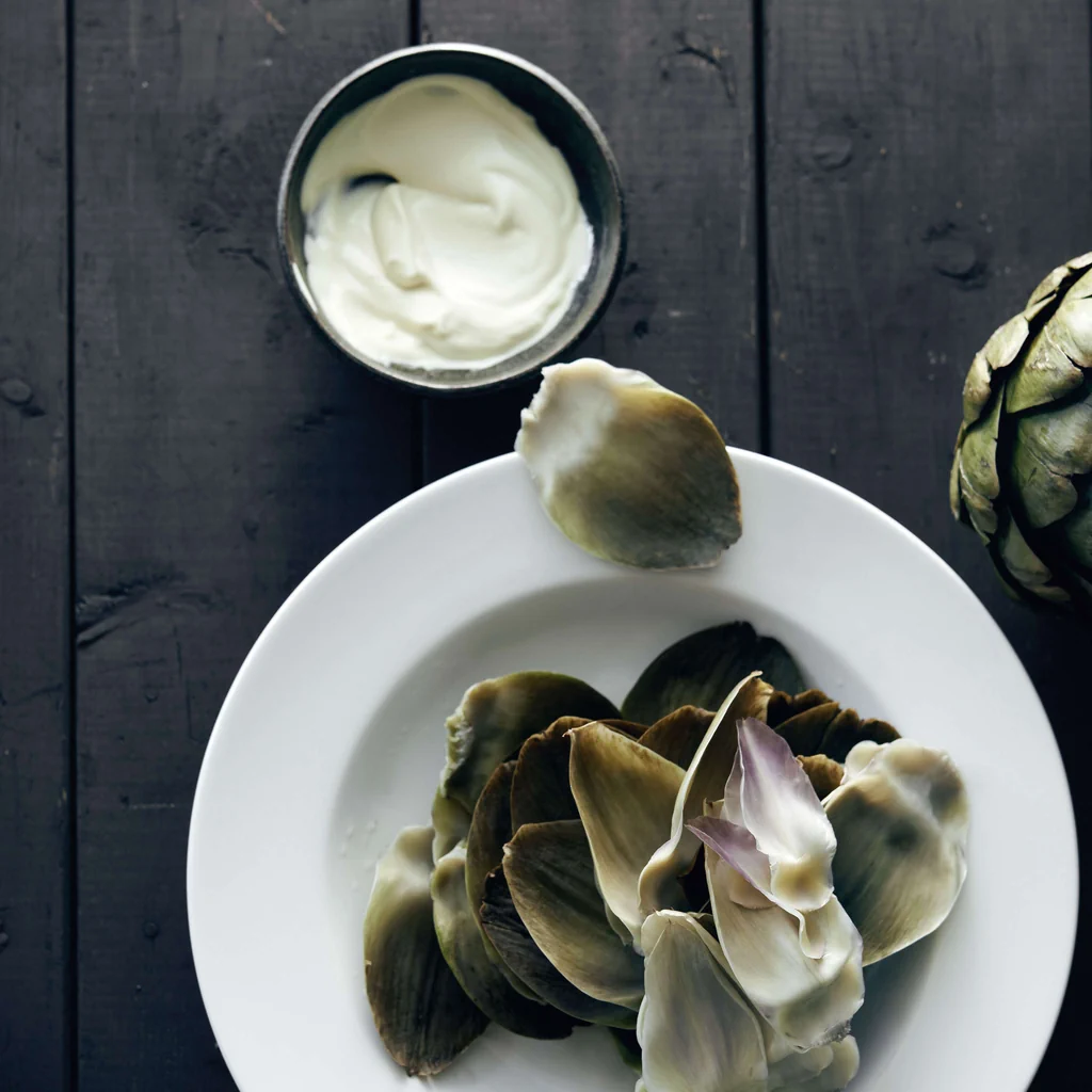 Carciofi con maionese fatta in casa