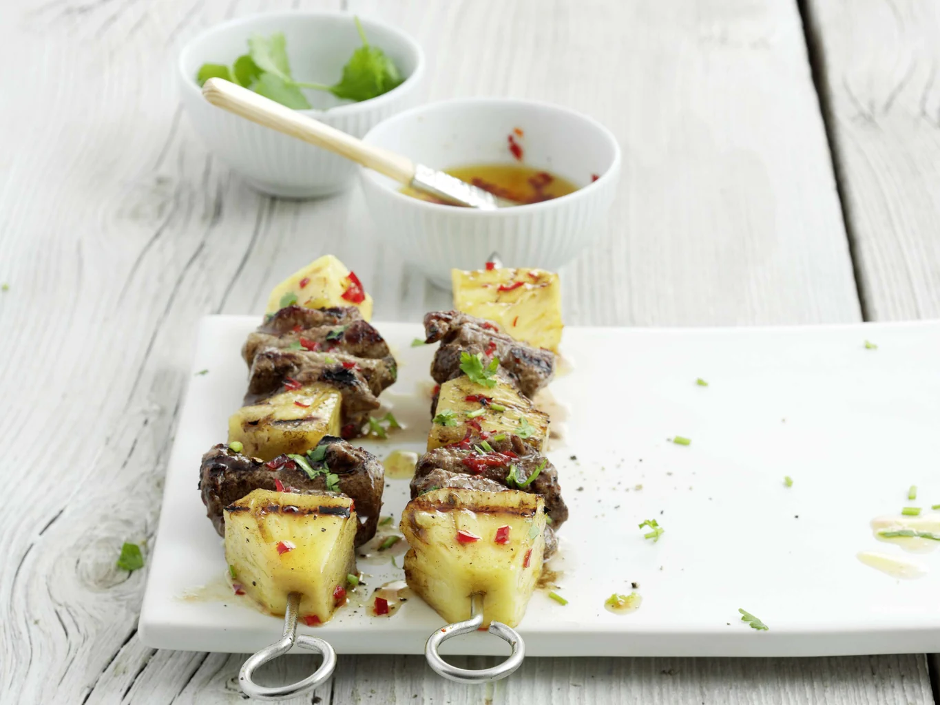 Ananas-Rindfleisch-Spiess