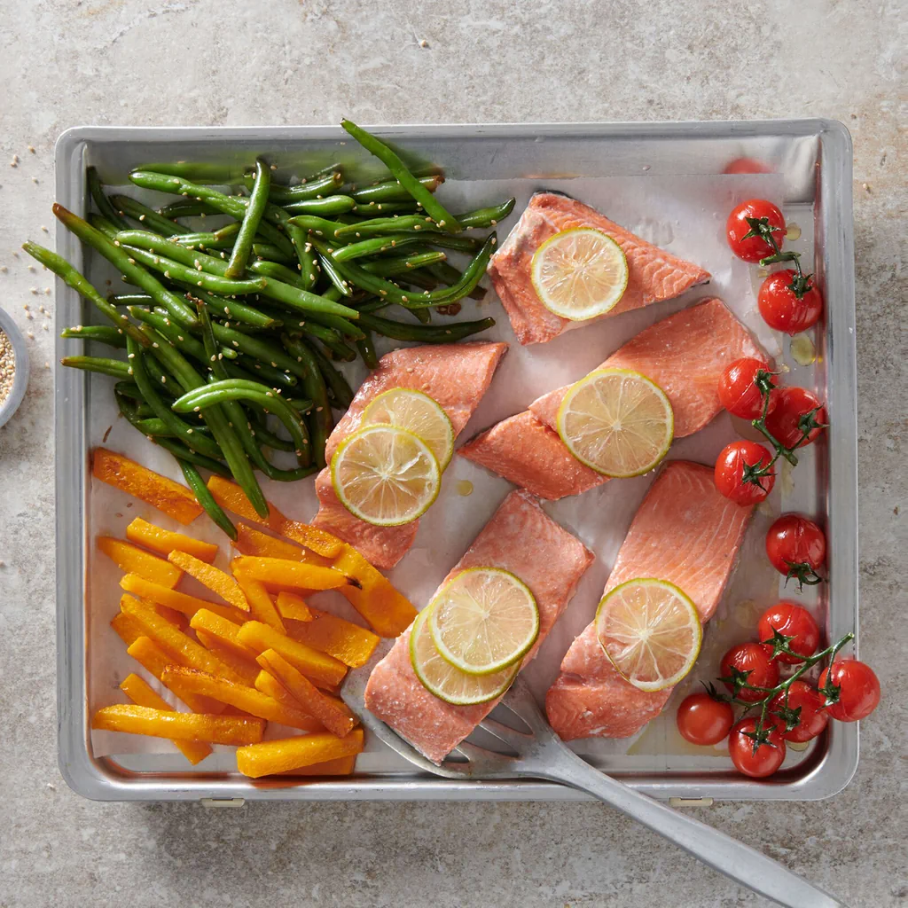 Limetten-Lachs mit Sesam-Bohnen