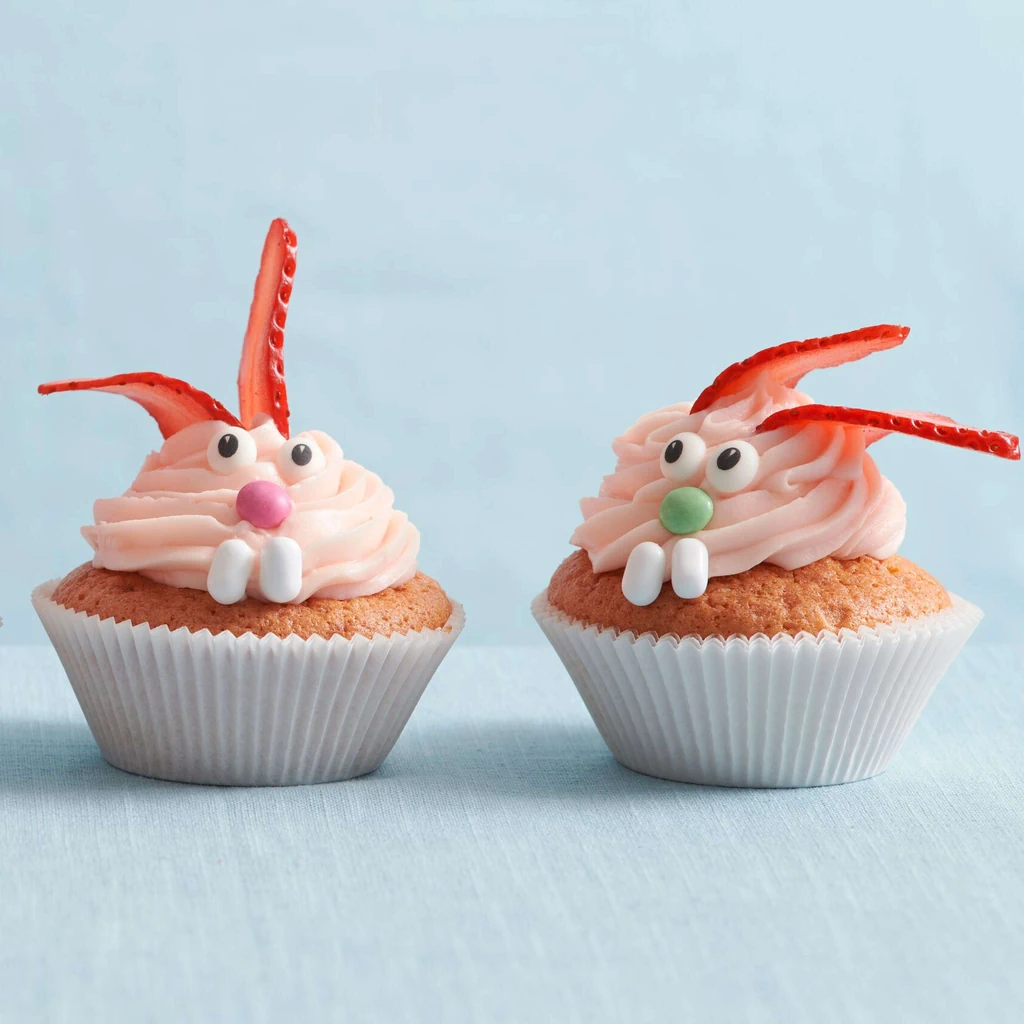 Erdbeer-Hasen-Cupcakes