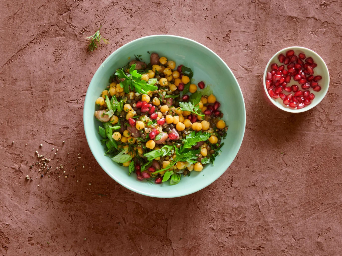 Hülsenfrüchtesalat mit Granatapfel
