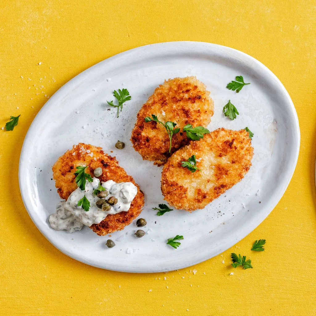 Kohlrabi-Piccata mit Kapern-Remoulade