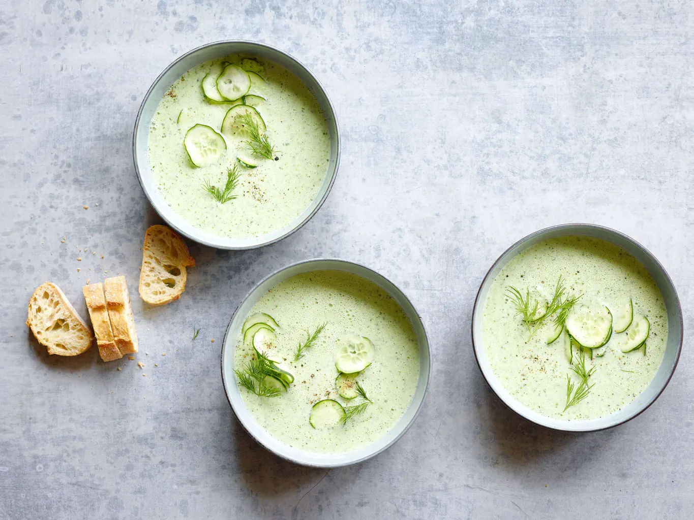 Potage glacé au concombre