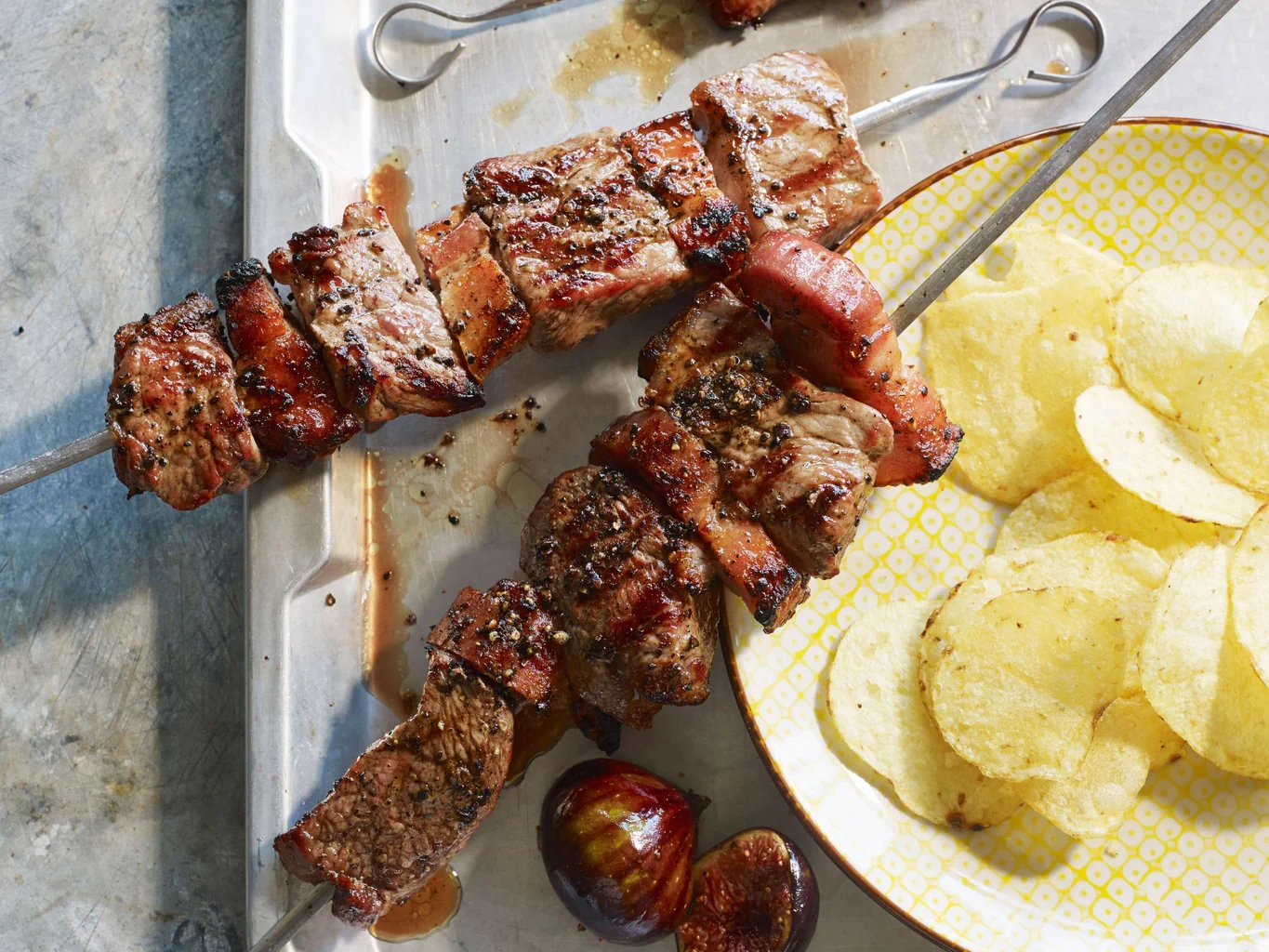 Entrecôte-Speck-Spiess mit Kaffeemarinade
