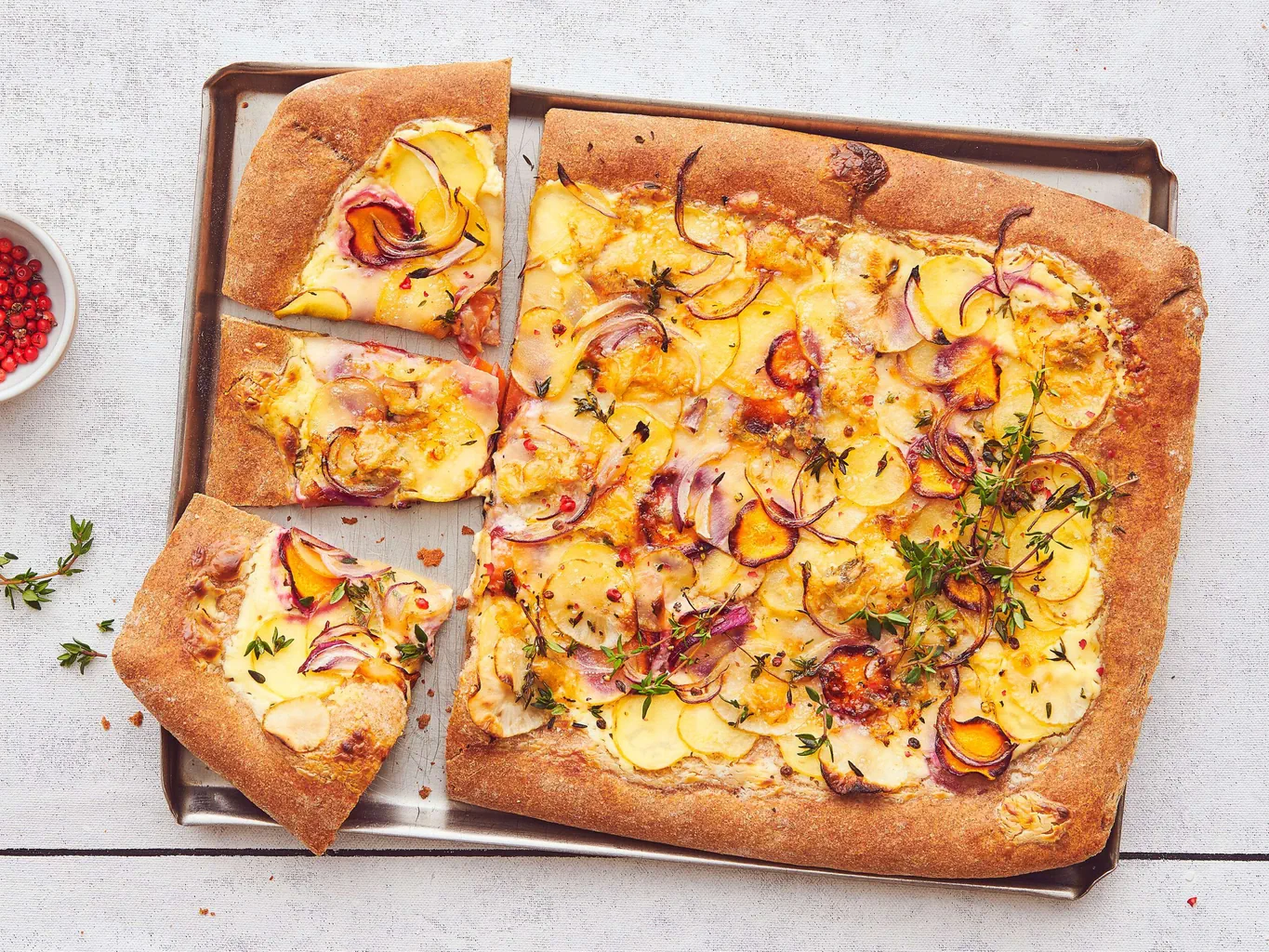 Tarte flambée complète aux légumes
