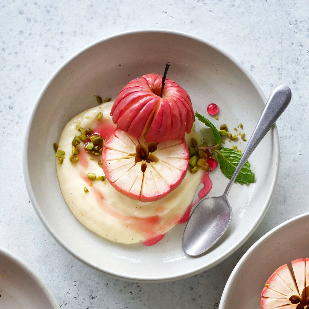 Mele al forno con crema alla vaniglia