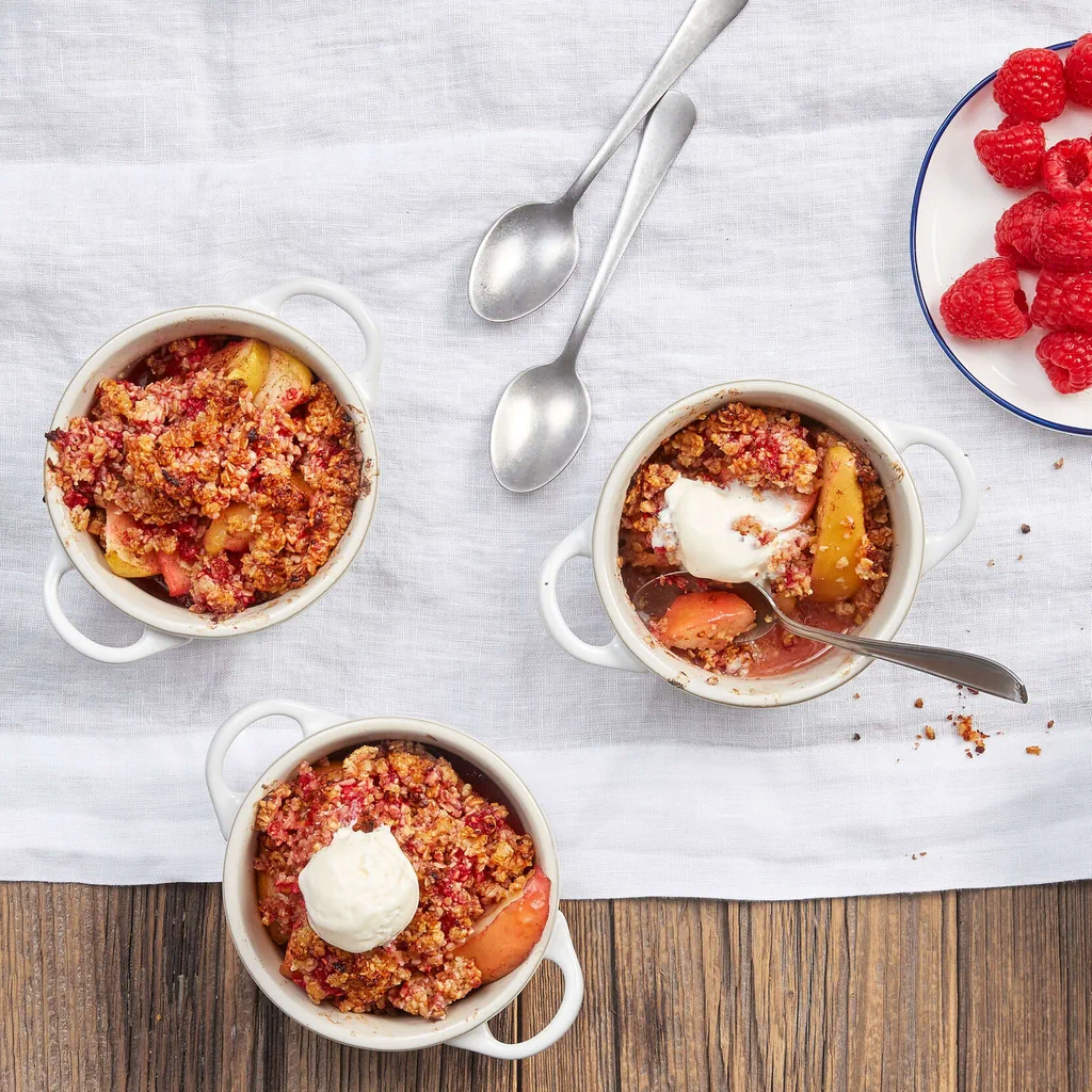 Apfel-Himbeer-Crumble